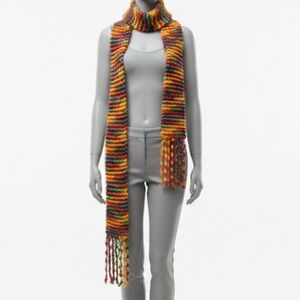 AWESOME RAINBOW CHENILLE LOOP YARN SCARF. HAND CRAFTED. EXCELLENT CONDITION